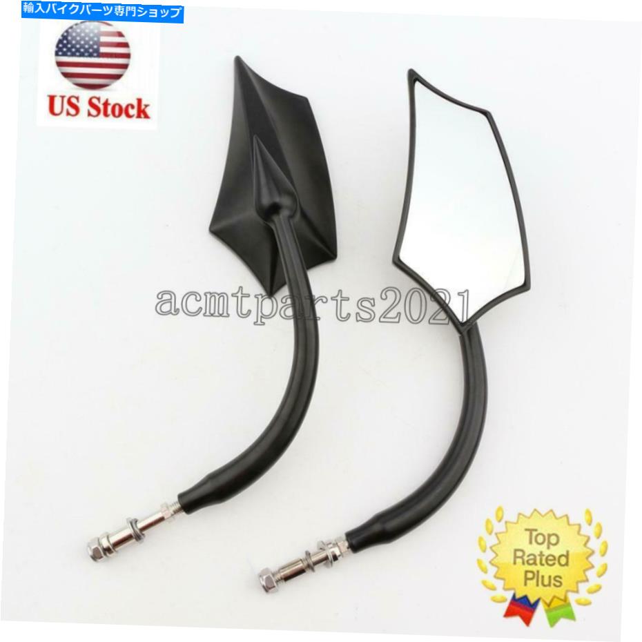 Mirror ハーレーロードグライドキングストリートグライドソフトツーリングのためのブラックリサイューミラー Black Rearview Mirrors For Harley Road Glide King Street Glide Softail Touring【並行輸入品】