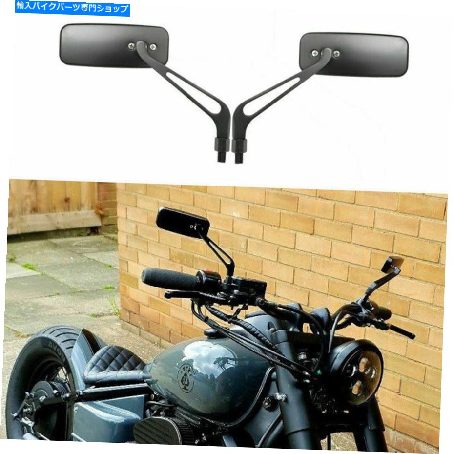 Mirror Rectangle Black Aluminalオートバイのバックミラーカスタムダビッドソン Rectangle Black Aluminum Motorcycle Rearview Mirrors Custom For Harley Davidson【並行輸入品】