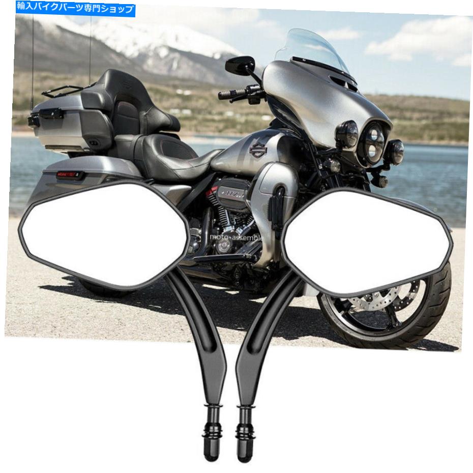 Mirror ハーレーダビッドソンストリートグライドロードキングナイトロッドのためのブラックオートバイのミラー Black Motorcycle Mirrors For Harley Davidson Street Glide Road King Night Rod【並行輸入品】 26,332円