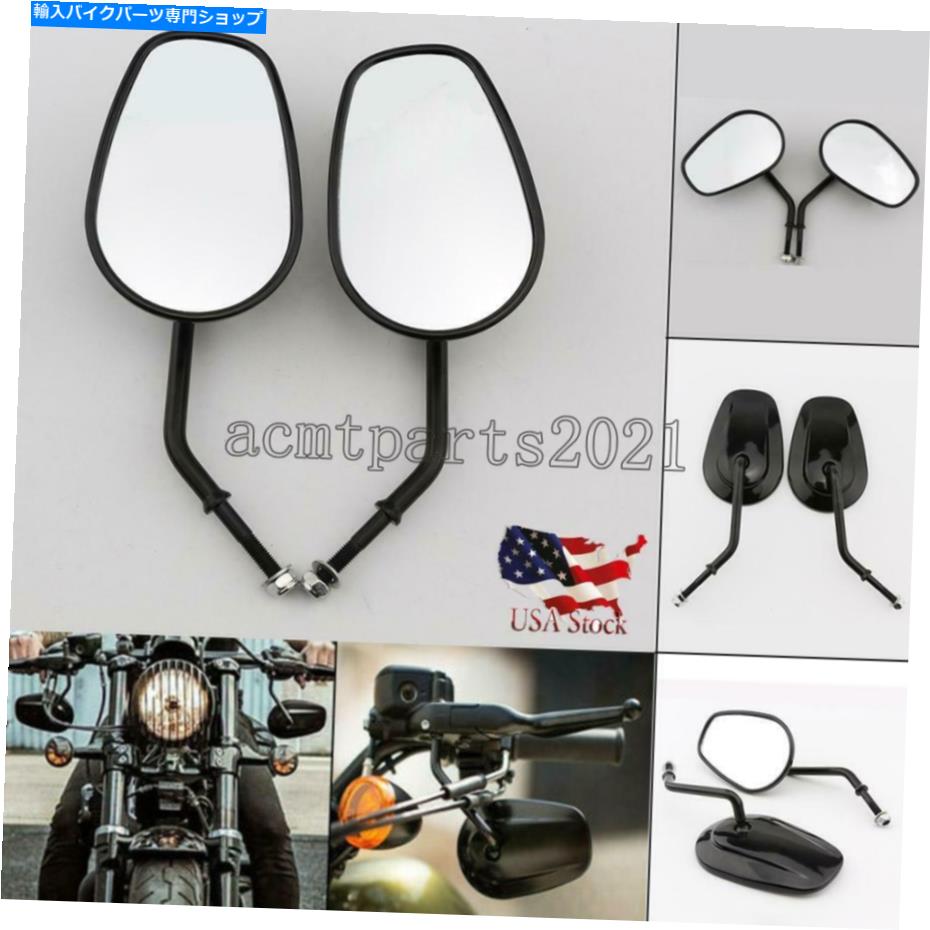 Mirror Harley Davidson Street Glide Flhxツーリングのためのブラックオートバイのバックミラー Black Motorcycle Rearview Mirrors For Harley Davidson Street Glide FLHX Touring【並行輸入品】