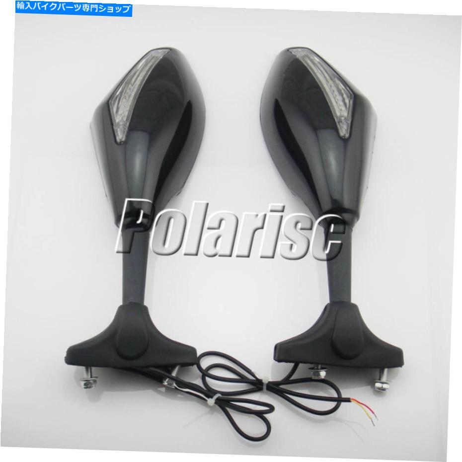 Mirror スズキGSXR600 GSXR750 GSXR1000用のターン信号LED付きリアビューミラー Rear View Mirrors With Turn Signal LED For Suzuki GSXR600 GSXR750 GSXR1000【並行輸入品】
