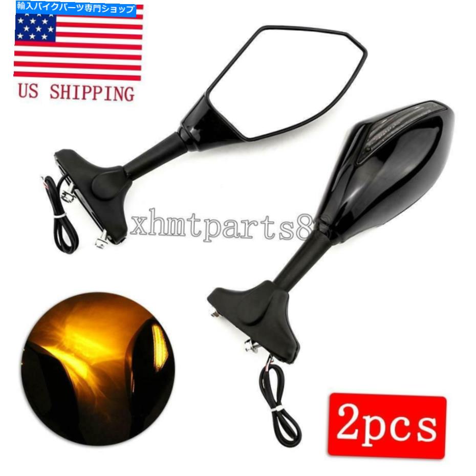Mirror TRIUMPH TT600 2000-2003トロフィー1200のためのLEDターン信号ライトバックリーブミラー LED Turn Signal Light Rearview Mirrors For Triumph TT600 2000-2003 Trophy 1200【並行輸入品】