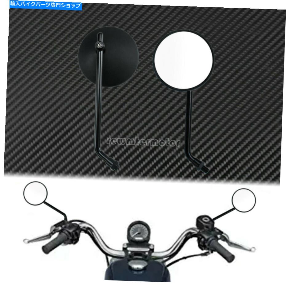 Mirror オートバイラウンド10mmリアビューミラーフィットのためのハーレーソフトスポーツスター Motorcycle Round 10MM Rear View Mirror Fit For Harley Softail Touring Sportster【並行輸入品】