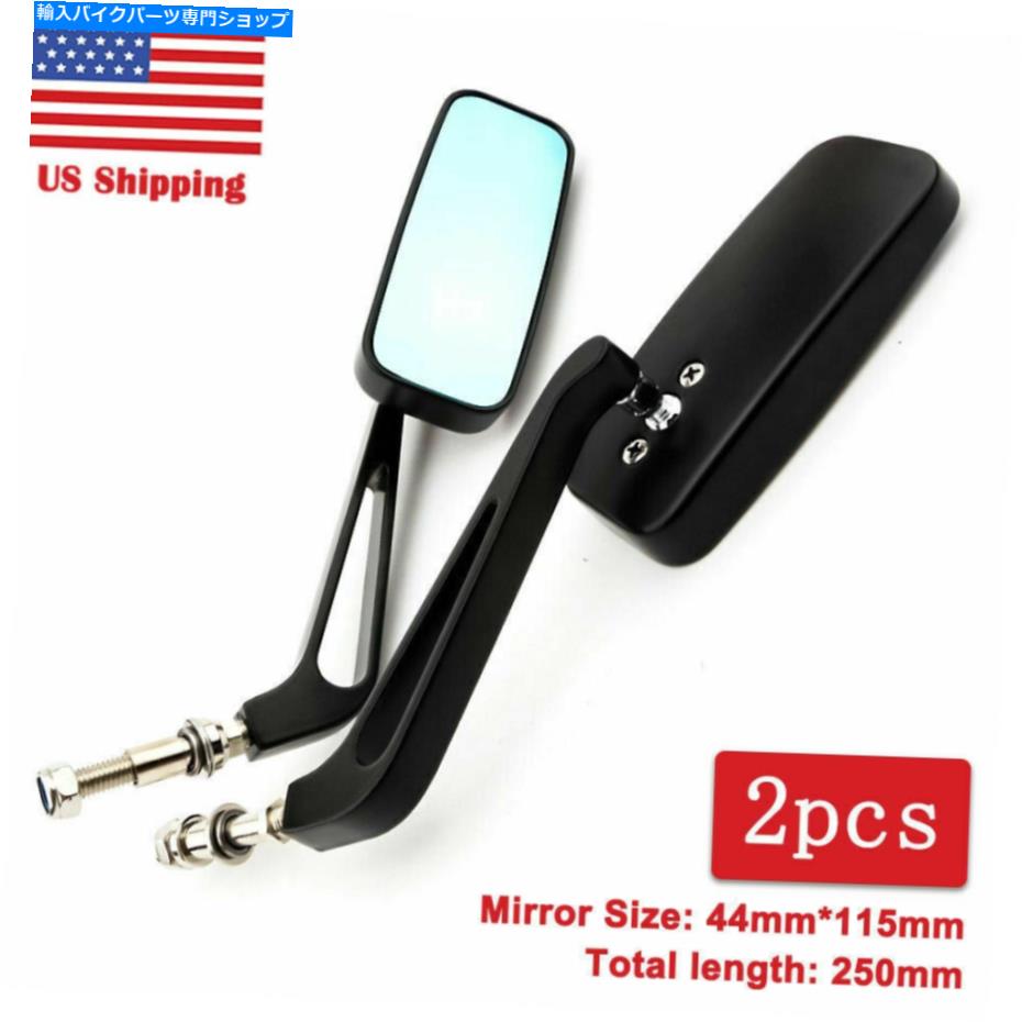 Mirror ハーリーダイナファットボーイスポーツスターXL 883 1200のための黒い長方形のオートバイのミラー BLACK RECTANGLE MOTORCYCLE MIRRORS FOR HARLEY DYNA FATBOY SPORTSTER XL 883 1200【並行輸入品】