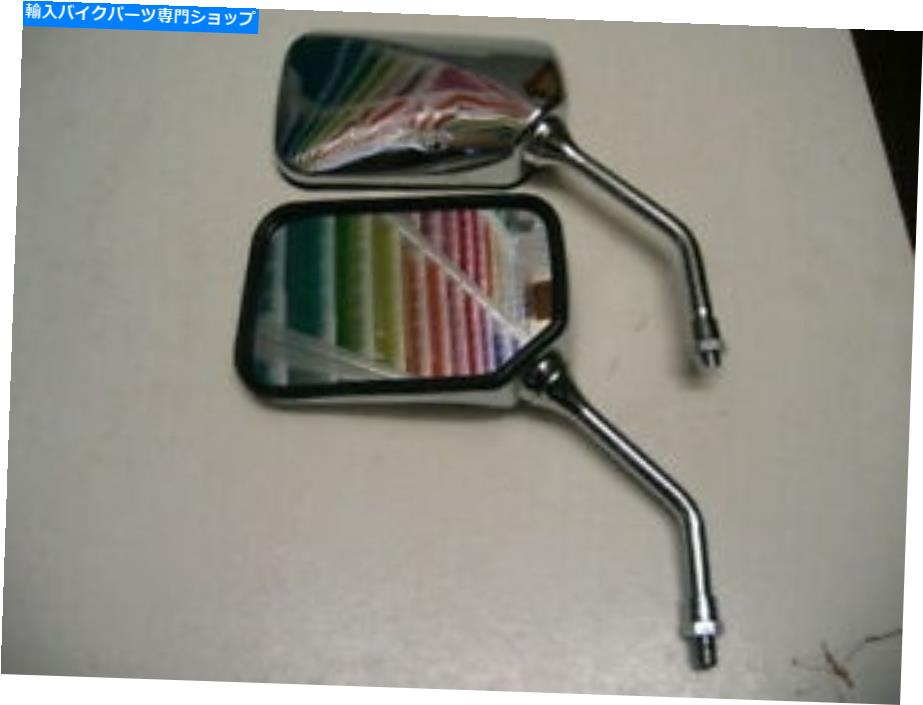 Mirror 10mmヤマハスレッドクローム長方形オートバイミラー新しい左右のスレッド 10mm Yamaha Thread Chrome Rectangle Motorcycle Mirrors new left right thread【並行輸入品】