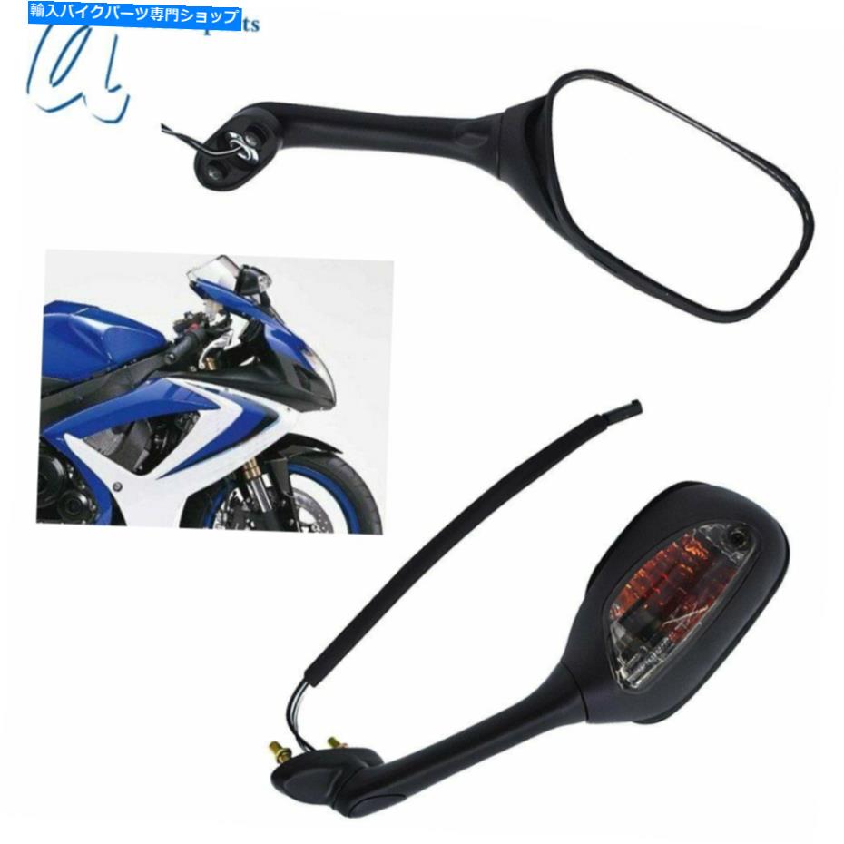 Mirror 鈴木GSXR750ブラックミラースモークライターシグナル2001-16 For Suzuki GSXR750 Black Mirrors Smoke Turn Signals 2001-16【並行輸入品】