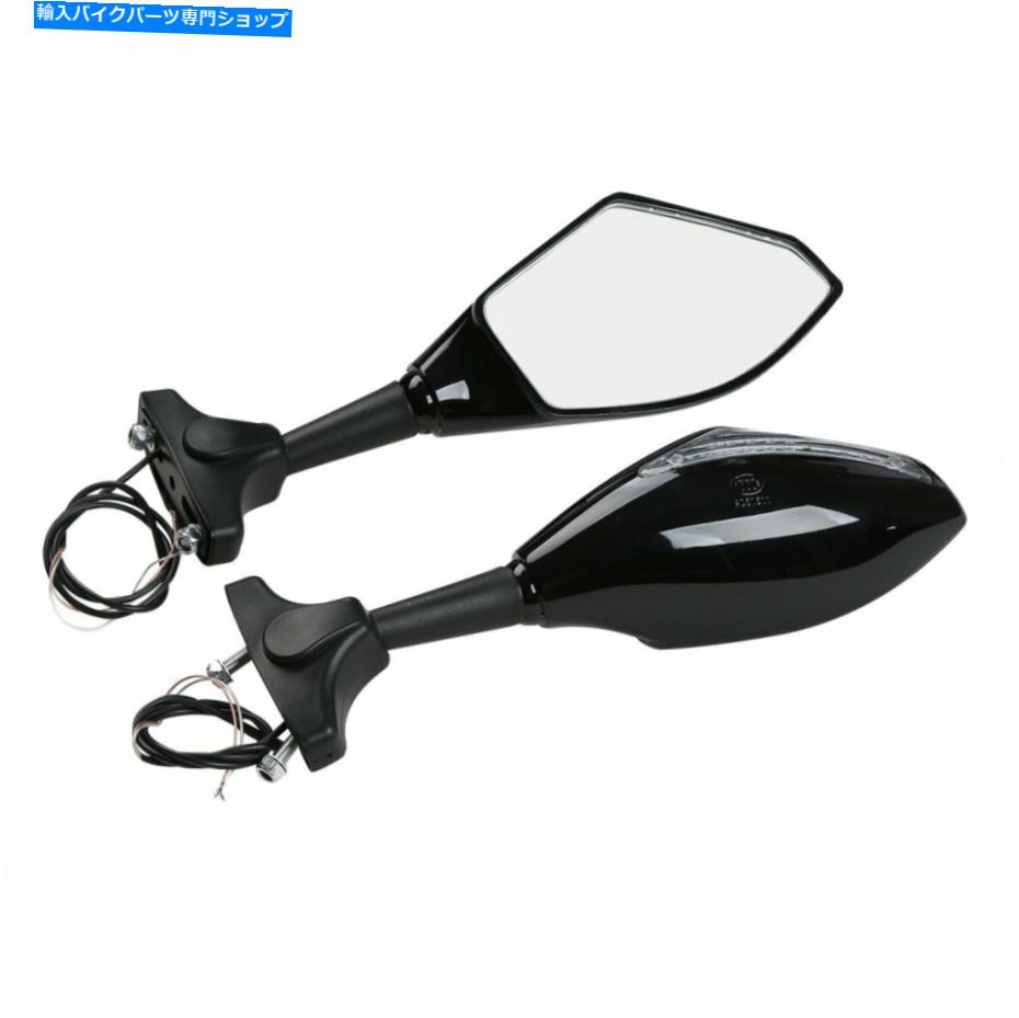 Mirror ブラックリサイブミラーW / LEDターン信号ライトLEN用ホンダCBR600RR CBR1000RR Black Rearview Mirrors w/ LED Turn Signal Light Len For Honda CBR600RR CBR1000RR【並行輸入品】