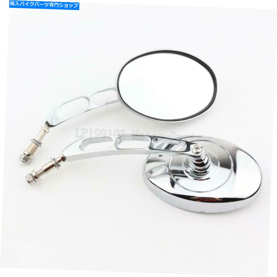 Mirror ハーレー - ダビッドソンファットボーイFLSTF Dyna CVO用オートバイクロームリアビューミラー Motorcycle Chrome Rear View Mirrors For Harley-Davidson Fatboy FLSTF Dyna CVO【並行輸入品】