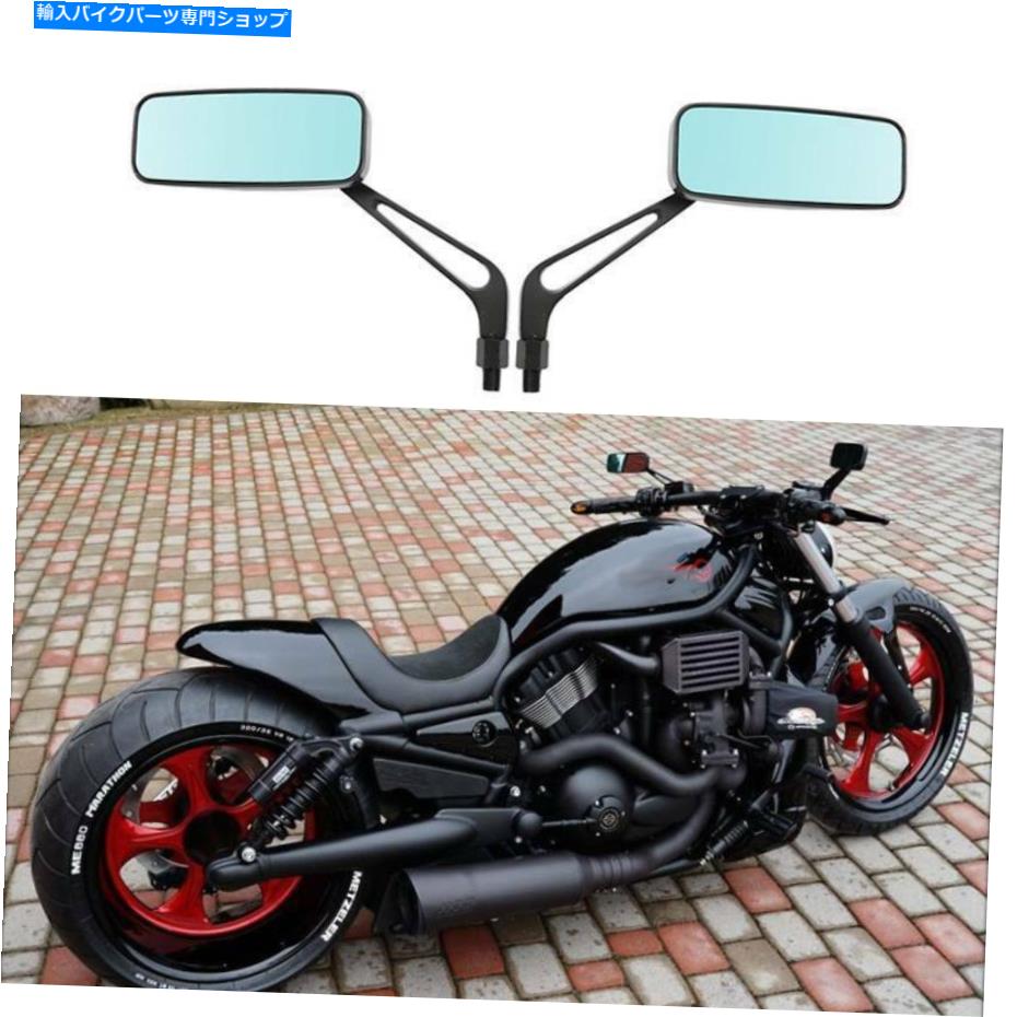Mirror Harley Davidson Sporster XL 1200 Iron 883のための長方形の黒いオートバイのミラー Rectangle Black Motorcycle Mirrors For Harley Davidson Sporster XL 1200 Iron 883【並行輸入品】