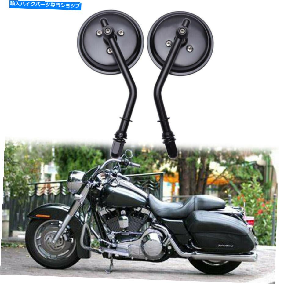 Mirror Harley Davidson Road King Flhr 94-19用ブラックオートバイレトロバックミラー Black Motorcycle Retro Rearview Mirrors For Harley Davidson Road King FLHR 94-19【並行輸入品】