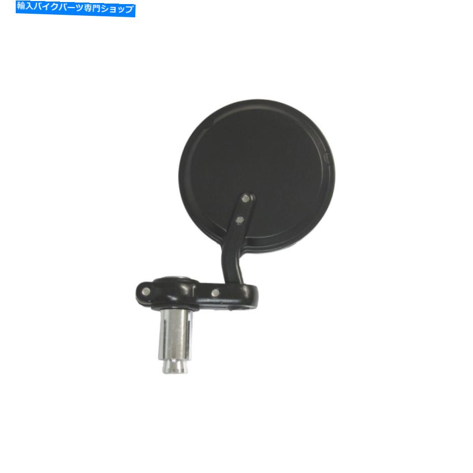 Mirror ミラーバーエンド黒ラウンド左手 Mirror Bar End Black Round Left Hand【並行輸入品】