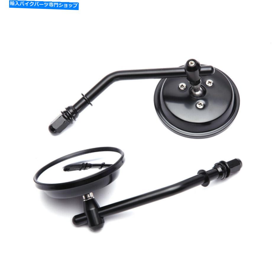 Mirror Harley Davidson Sportster Softail Street 750用ブラックラウンドオートバイミラー Black Round Motorcycle Mirrors For Harley Davidson Sportster Softail Street 750【並行輸入品】