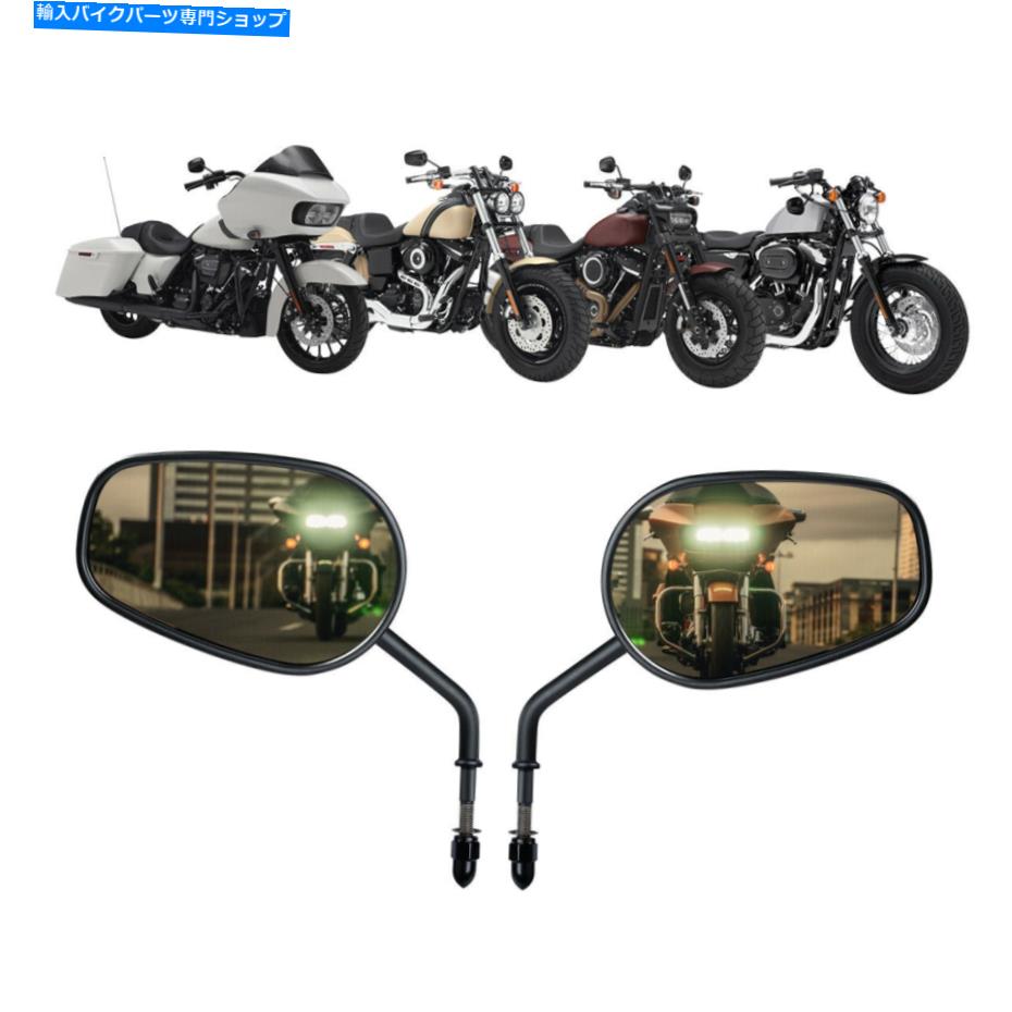 Mirror ハーレーツーリングロードキンググライドソフトXLのための8mmのティアドロップのバックサイドミラー 8mm Teardrop Rearview Side Mirror For Harley Touring Road King GLIDE SOFTAIL XL【並行輸入品】
