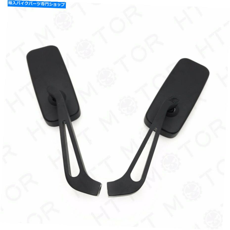 Mirror ホンダスズキチョッパーボバークルーザー8-10mmブラックオートバイのためのバックミラー Rearview Mirrors For Honda Suzuki Chopper Bobber Cruiser 8-10mm Black Motorcycle【並行輸入品】