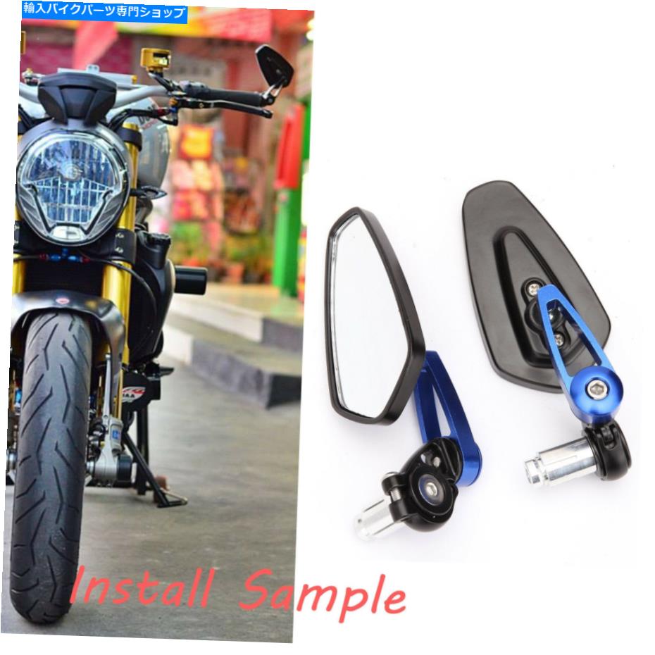 Mirror ヤマハFZ6 FZ07 2PCS 7/8「オートバイCNCアルミムリオールブルー」 For Yamaha FZ6 FZ07 2PCS 7/8\