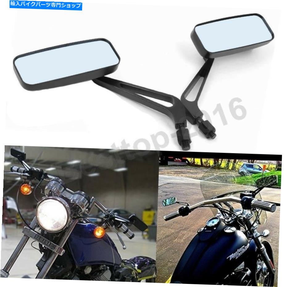 Mirror ハーレーダビッドソンストリートバイクチョッパーのためのブラックオートバイのバックサイドミラー Black Motorcycle Rearview Side Mirrors For Harley Davidson Street Bike Chopper【並行輸入品】 27,210円