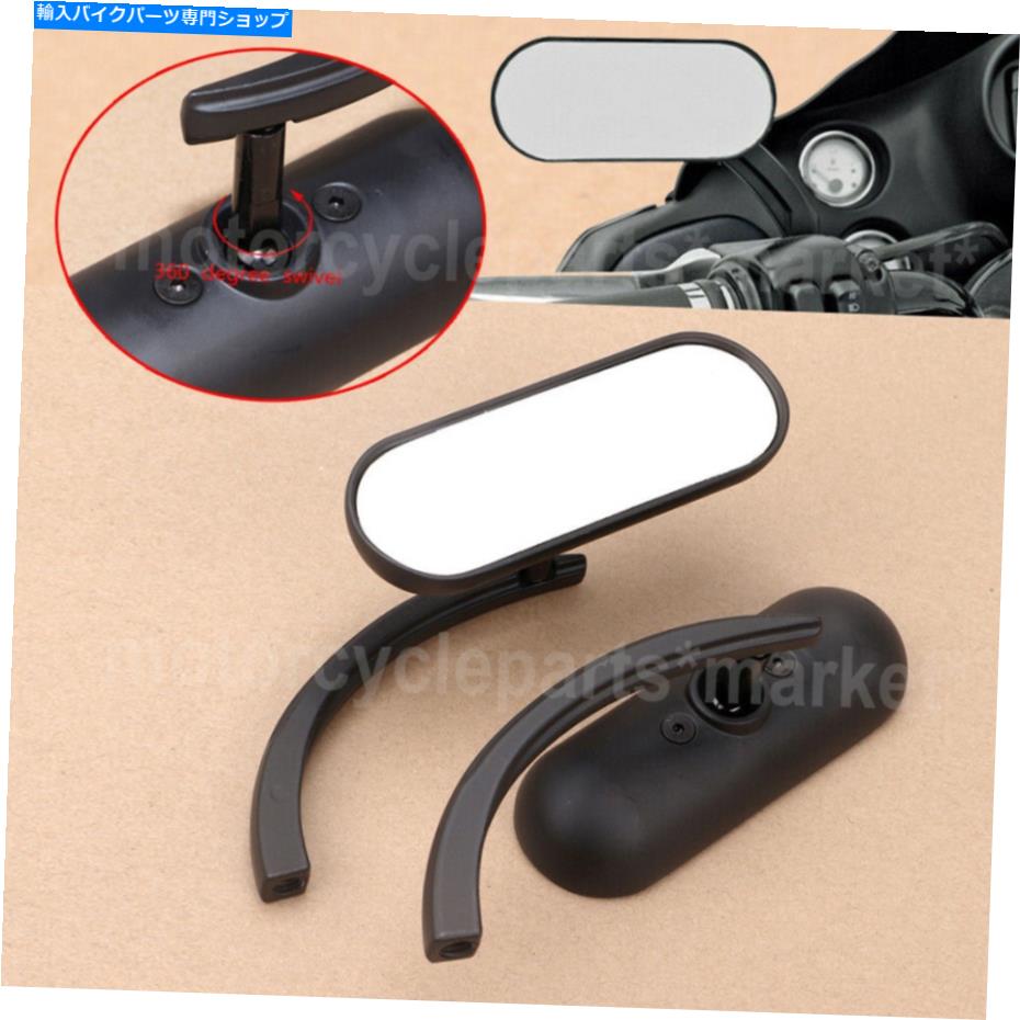 Mirror Harley Bobber Cafe Racer Cruiser Sportsterのためのブラックリアビューミニオーバルミラー Black Rearview Mini Oval Mirrors for Harley Bobber Cafe Racer Cruiser Sportster【並行輸入品】