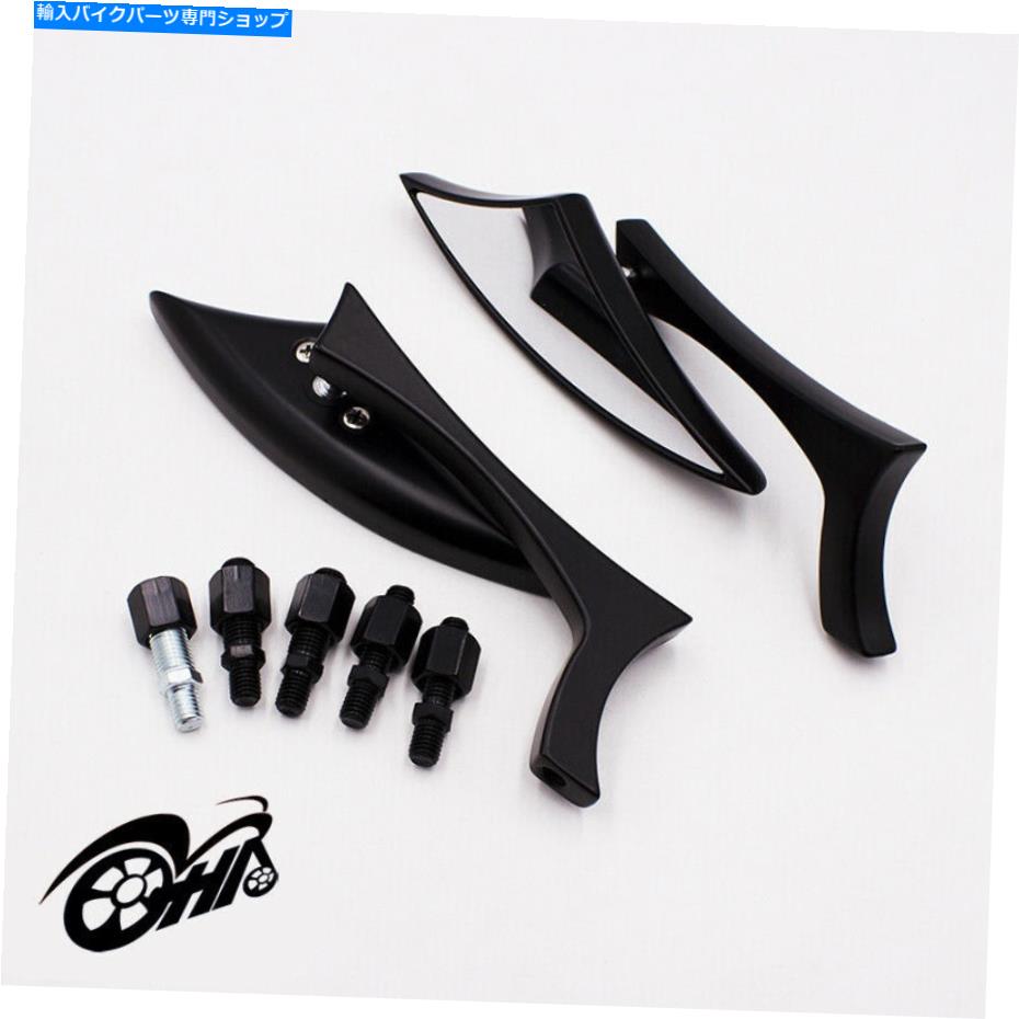 Mirror ユニバーサルオートバイアルミブラックブレードナイフ形サイドリアビューミラー Universal Motorcycle Aluminum Black Blade Knife shaped Side Rear View Mirror【並行輸入品】