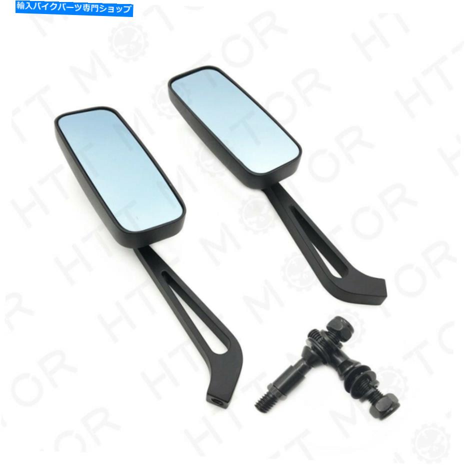 Mirror ハーレーソフトのオートバイ自転車のための青いガラスのバックミラー Blue Glass Rearview Mirrors For Harley Softail Motorcycle Bikes Anti Glare【並行輸入品】