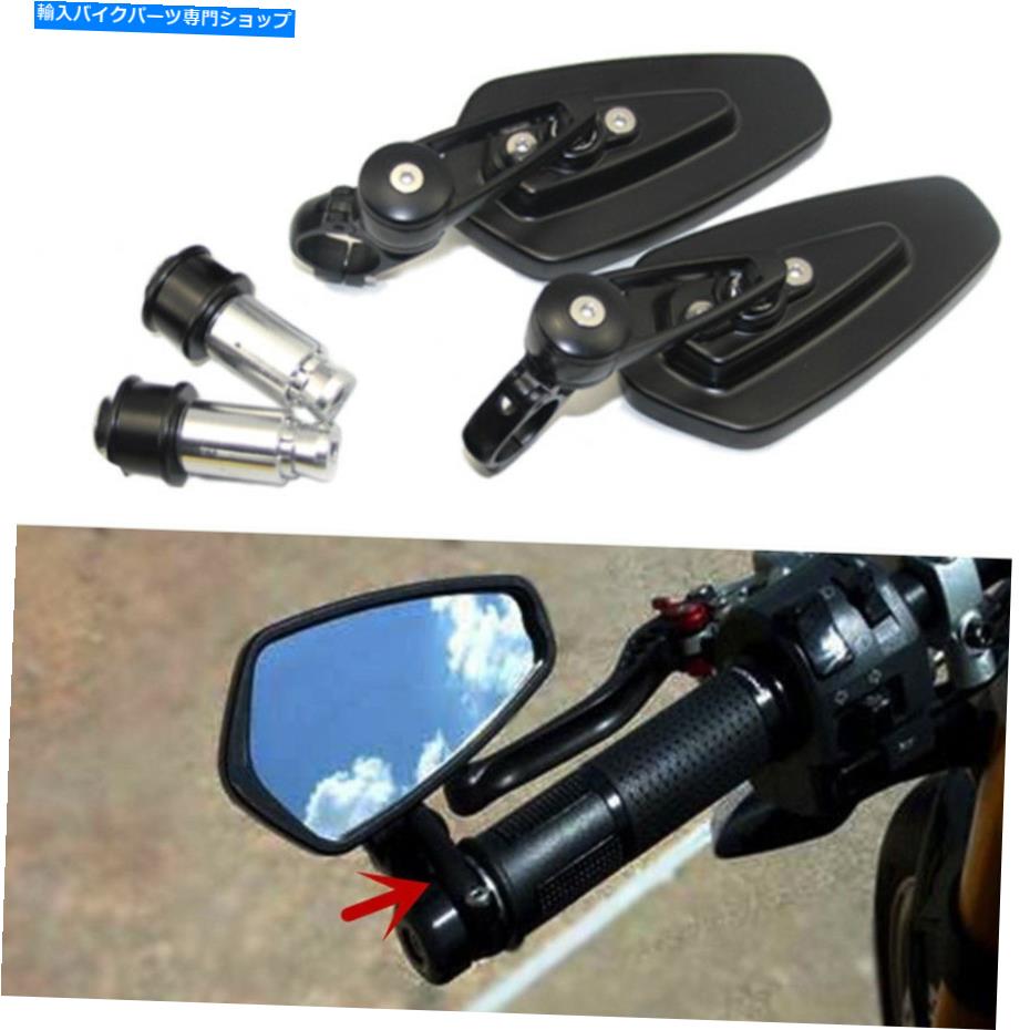 Mirror 黒いオートバイハンドルバーエンドリアビューミラーのための鈴木GSXR 600/750 1000 Black Motorcycle Handle Bar End Rear View Mirrors For Suzuki GSXR 600/750 1000【並行輸入品】
