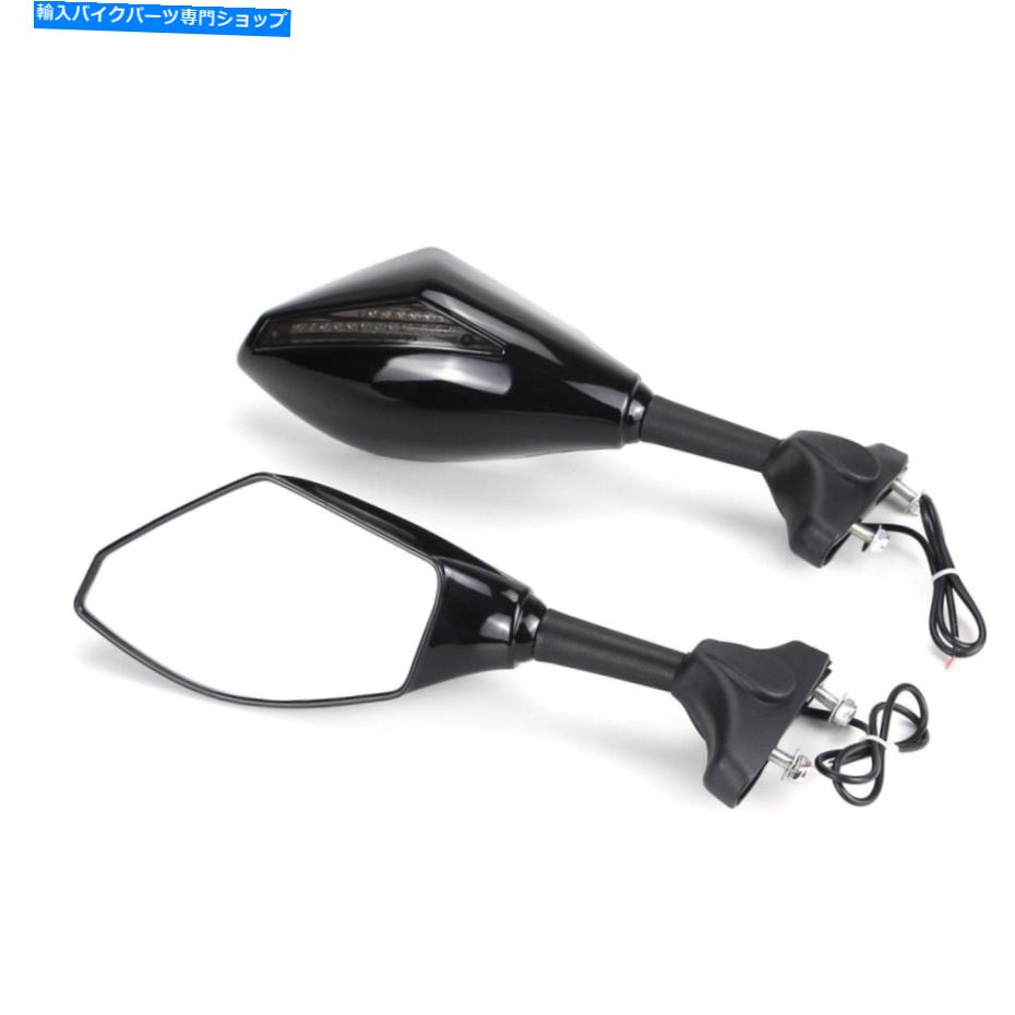 Mirror スズキGSXR1000 2001-2004ブラックスモークのためのLEDターン信号を持つバックミラー Rearview Mirrors With LED Turn Signal For Suzuki GSXR1000 2001-2004 Black Smoke【並行輸入品】