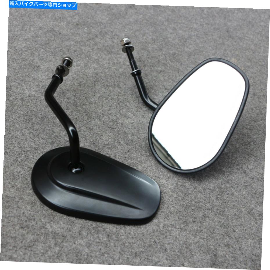 Mirror ブラックリアビューミラーフィットハーレースポーツスターXL 883 1200 Dyna Street Bob Black Rear View Mirrors Fit for Harley Sportster XL 883 1200 Dyna Street Bob【並行輸入品】