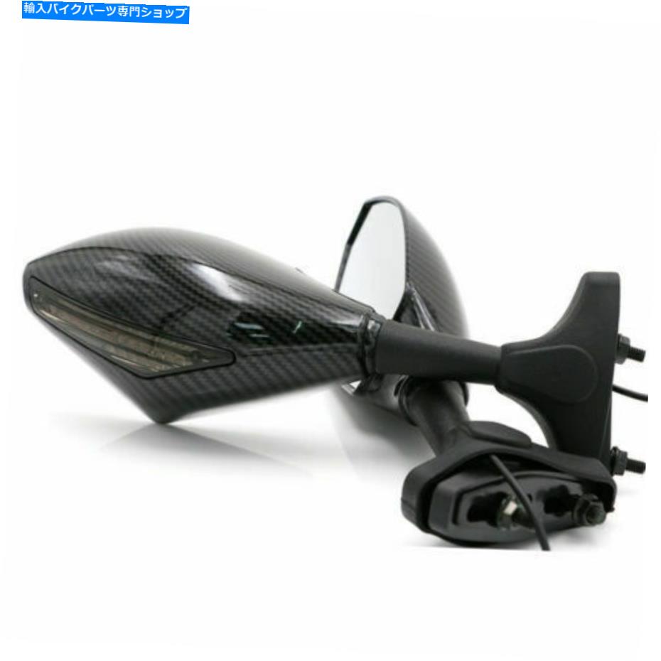 Mirror ユニバーサルオートバイLEDリサイブミラーターン信号インジケータクルーザーチョッパー Universal Motorcycle LED Rearview Mirrors Turn Signal Indicator Cruiser Chopper【並行輸入品】