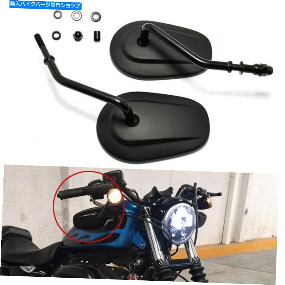 Mirror サイドミラーブラックCNCメタルショートステムハーレーアイロン883 2009-2017 Side Mirrors Black CNC Metal Short Stem For Harley Iron 883 2009-2017【並行輸入品】