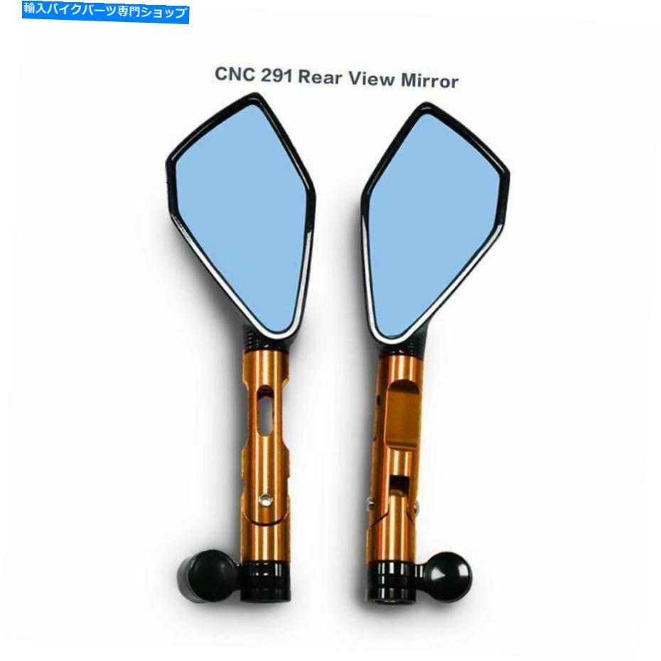 Mirror オートバイスポーツバイクのための2ピース自転車の背面図サイドミラーアルミ合金ブラック 2PCS Bike Rear View Side Mirror Aluminum Alloy Black For Motorcycle Sport Bike【並行輸入品】