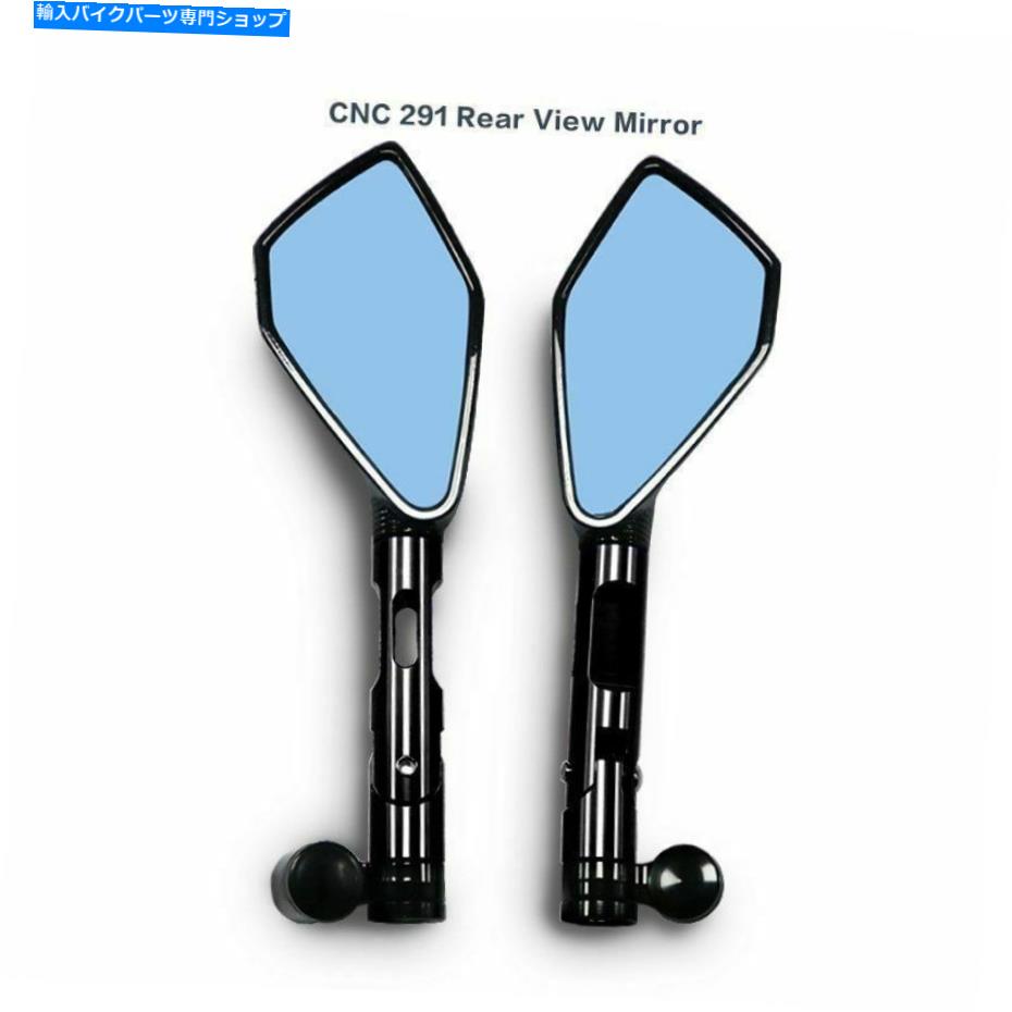 Mirror 2倍CNCオートバイリアビューサイドミラーストリートスポーツチョッパールサーバイクスクーター 2x CNC Motorcycle RearView Side Mirror Street Sports Chopper Ruiser Bike Scooter【並行輸入品】