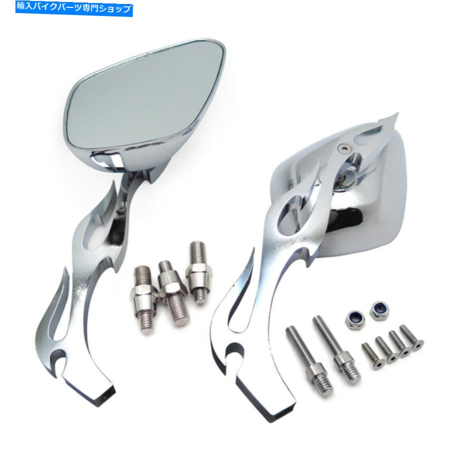 Mirror Hongk Chr600 900 954 1000RRのためのhongk Chrome Flame形状 HongK Chrome Flame Shape Running Mirror For Honda CBR600 900 929 954 1000RR【並行輸入品】