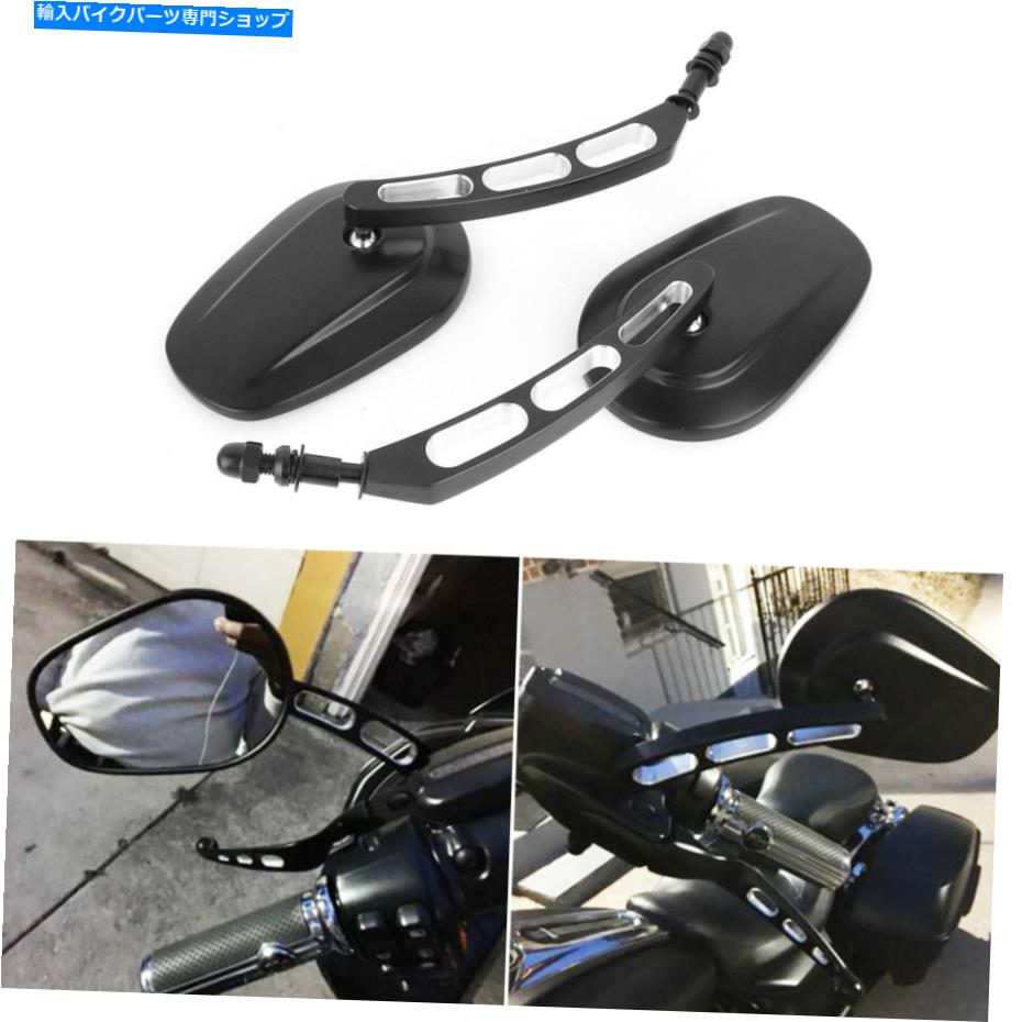 Mirror Harley Davidson Dyna Street Glide EFIブラックオートバイリアビューサイドミラー For Harley Davidson Dyna Street Glide EFI Black Motorcycle Rearview Side Mirrors【並行輸入品】
