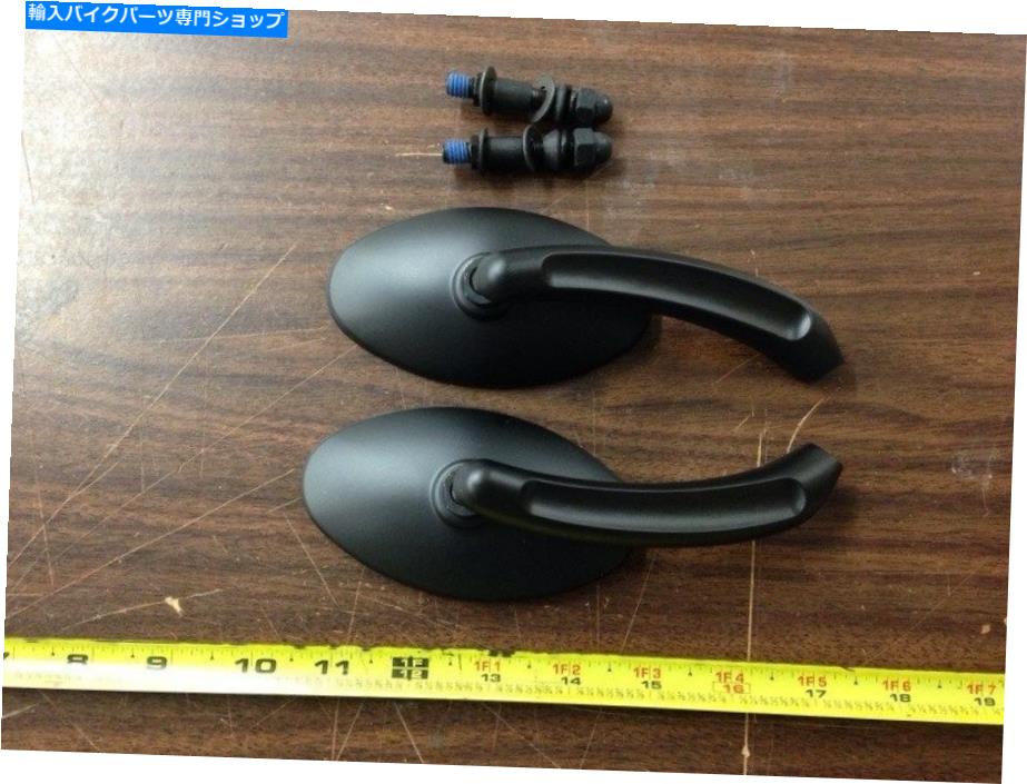 Mirror Harley Davidson 1965＆upのための黒い小さな楕円形のミラーセット BLACK SMALL OVAL MIRROR SET FOR HARLEY DAVIDSON 1965 & UP【並行輸入品】