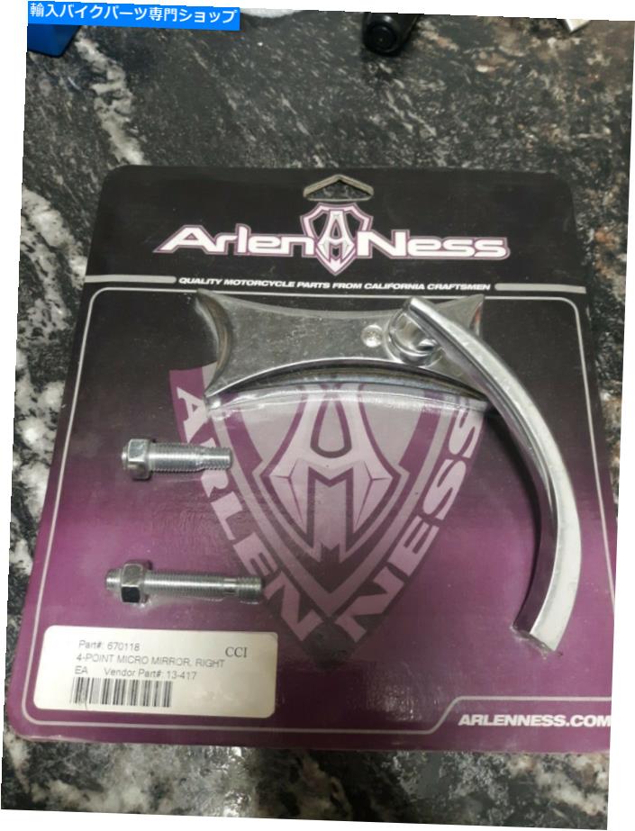 Mirror Arlen Ness 4ポイントマイクロミラー右13-417 Arlen Ness 4 Point Micro Mirror Right 13-417【並行輸入品】