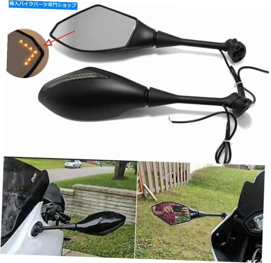 Mirror HONDA CBR600RR 1000R RR 250R 500RのLED回転信号ミラー600R SUZUKI GSXR 600 750 LED Turn Signal Mirrors For Honda CBR600RR 1000RR 250R 500R Suzuki GSXR 600 750【並行輸入品】