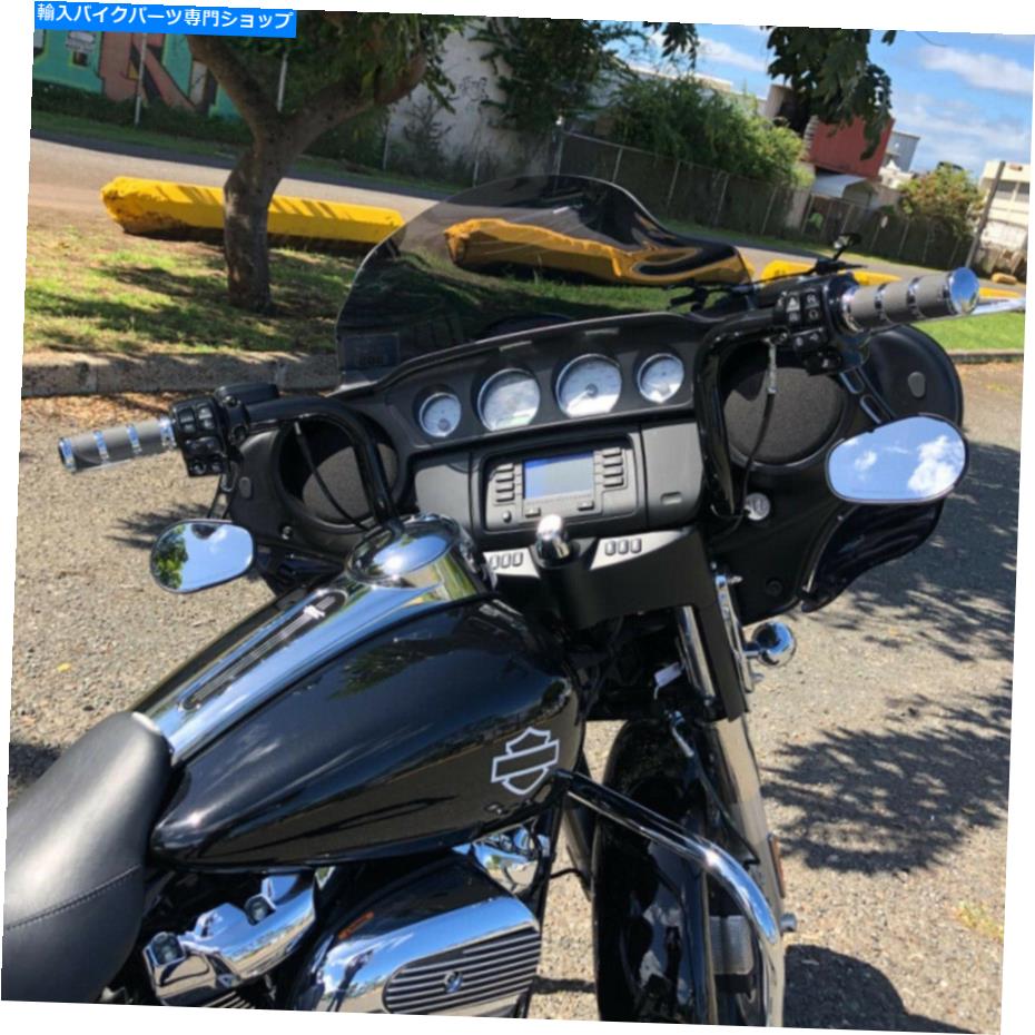 Mirror ハーレーダビッドソンストリートグライドFLHXスペシャルCVO Aのための大きな黒のオートバイのミラー BIG Black Motorcycle Mirrors For Harley Davidson Street Glide FLHX Special CVO A【並行輸入品】