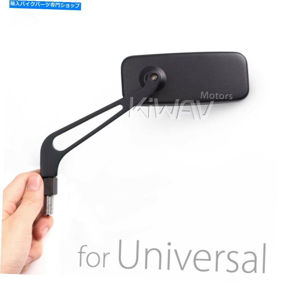 Mirror スリムブラックミラー長方形フィットHD Softail Dyna V-Rod Sportster＆Metric Bike Slim black mirror rectangular fits HD softail dyna v-rod sportster & metric bike【並行輸入品】