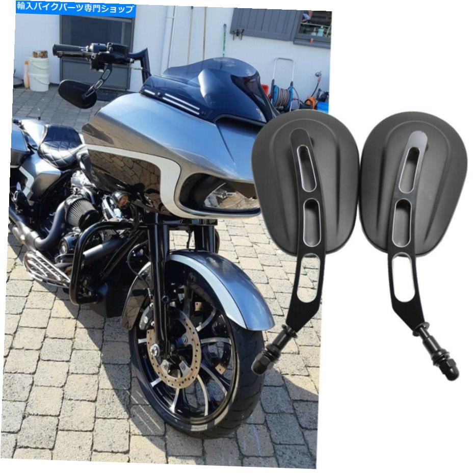 Mirror ハーリーダビッドソンロードグライドストリートグライドオートバイリアビューミラーブラック For Harley Davidson Road Glide Street Glide Motorcycle Rear View Mirrors Black【並行輸入品】