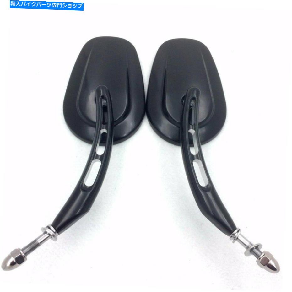Mirror ブラックビッグバックビューサイドミラーW / 8mmハーレーナイトトレインFXSTBソフト Black Big Rearview Side Mirrors w/8mm For Harley Night Train FXSTB Softail【並行輸入品】