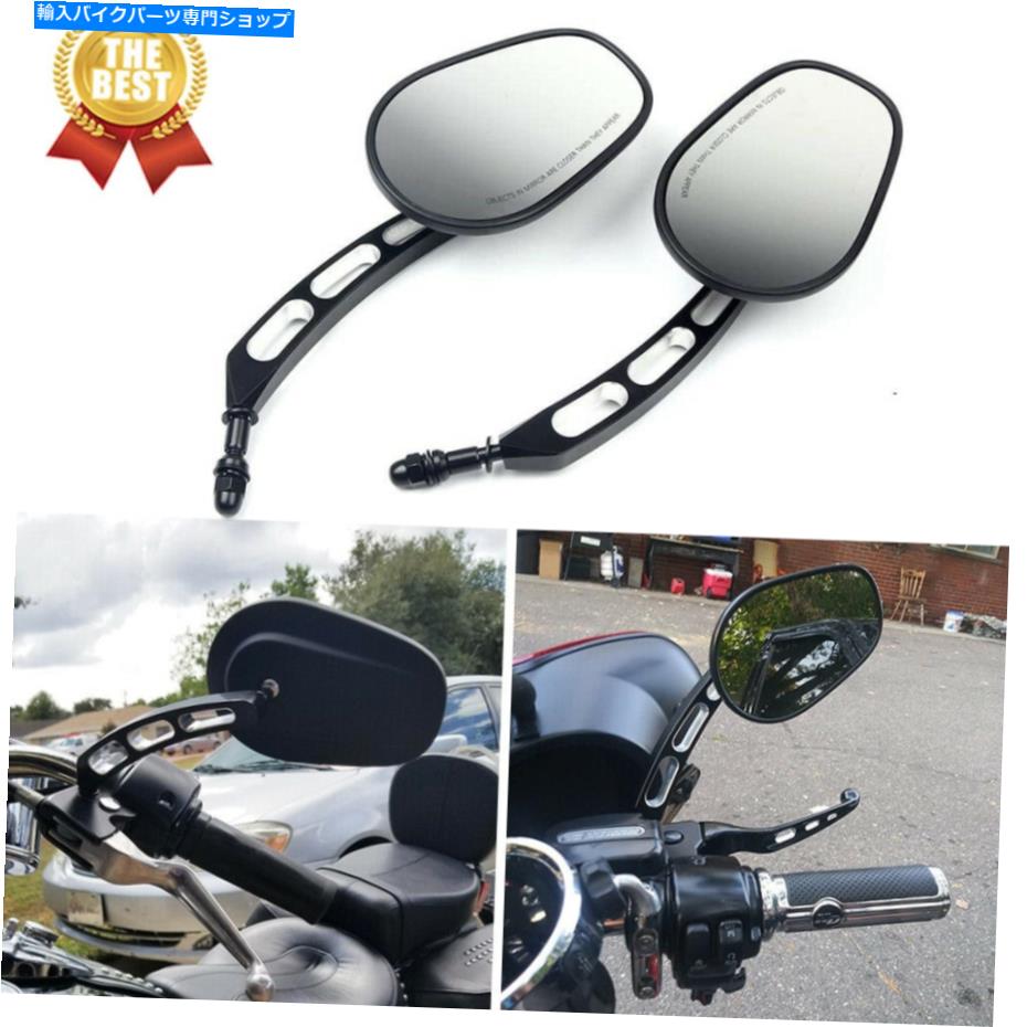 Mirror Harley Davidson Road Glide Street 750鉄883 1200のためのブラックオートバイのミラー Black Motorcycle Mirrors For Harley Davidson Road Glide Street 750 Iron 883 1200【並行輸入品】