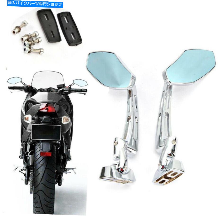 Mirror スズキGSXR 600 750ヤブサクロムのためのペアブルーレーシングバックミラー Pair Blue Racing Rearview Mirrors For Suzuki GSXR 600 750 1000 Hayabusa Chrome【並行輸入品】