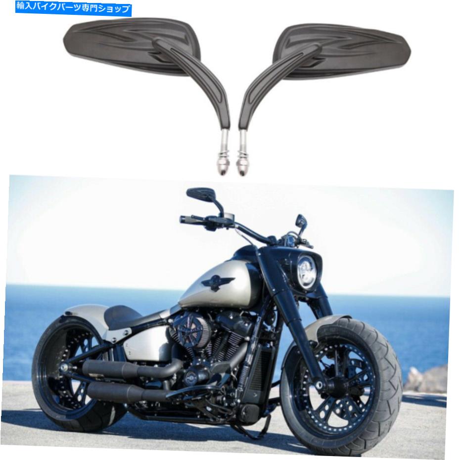 Mirror ハーレーダビッドソンファットボーイロードストリートグライドオートバイリアビューミラーブラック For Harley Davidson Fatboy Road Street Glide Motorcycle Rearview Mirrors Black【並行輸入品】