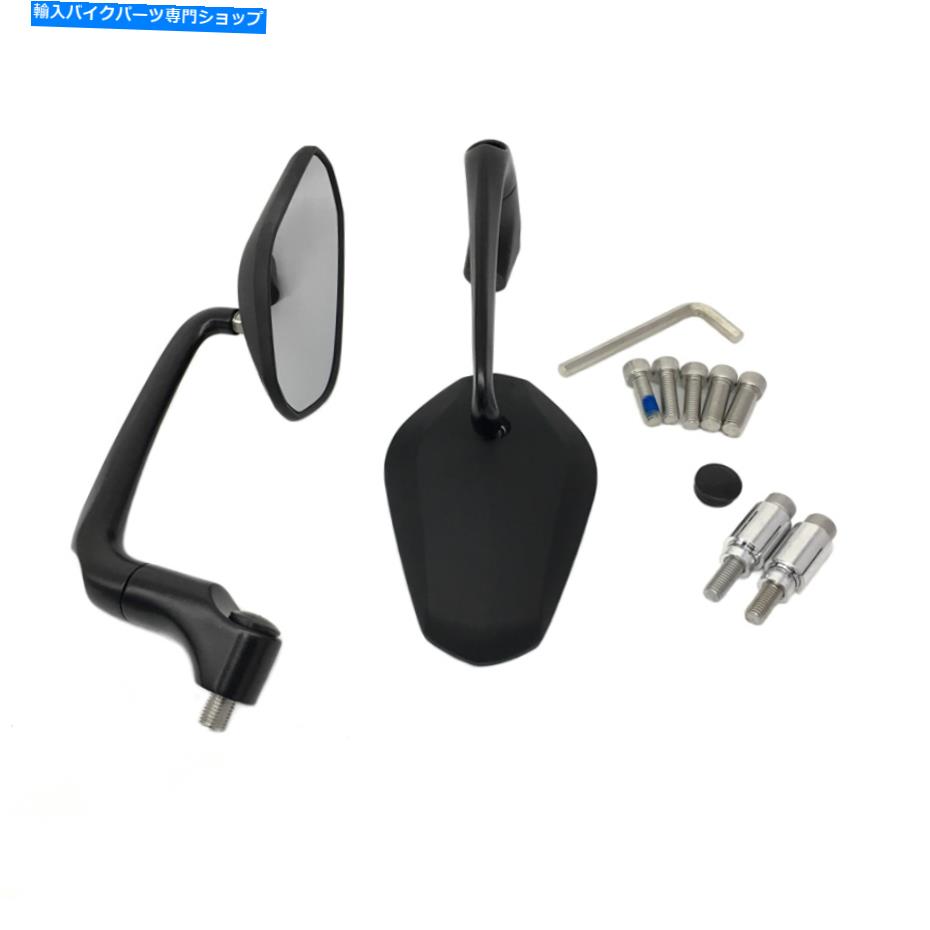 Mirror ユニバーサルオートバイブラックバーエンドバックビューサイドミラーカフェレーサーオールドスクール Universal Motorcycle Black Bar End Rearview Side Mirrors Cafe Racer Old School【並行輸入品】