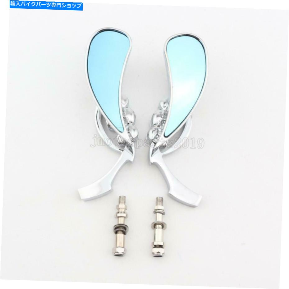 Mirror Harley Electra Road Street Glide Kingのための2倍クロムオートバイのティアドロップミラー 2x Chrome Motorcycle Teardrop Mirrors for Harley Electra Road Street Glide King【並行輸入品】