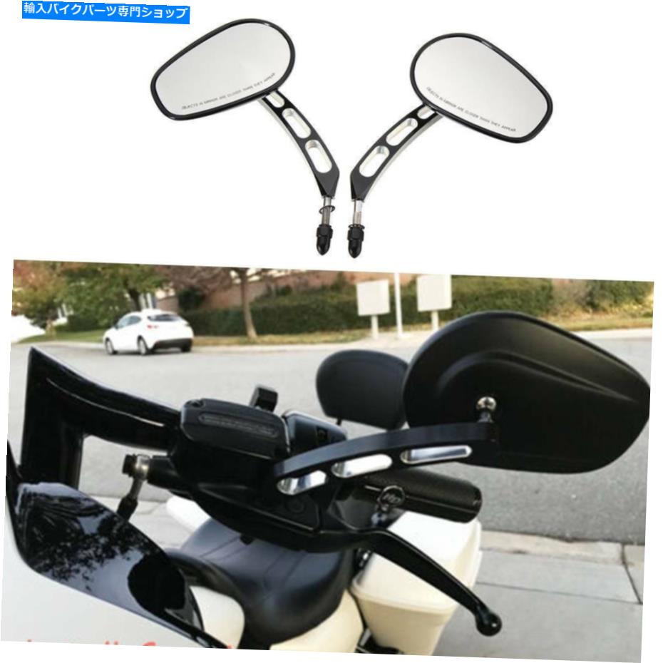 Mirror ハーレーダビッドソンスポーツスタークルーザーツーリングのためのオートバイの黒の背面図の鏡 Motorcycle Black Rear View Mirrors For Harley Davidson Sportster Cruiser Touring【並行輸入品】