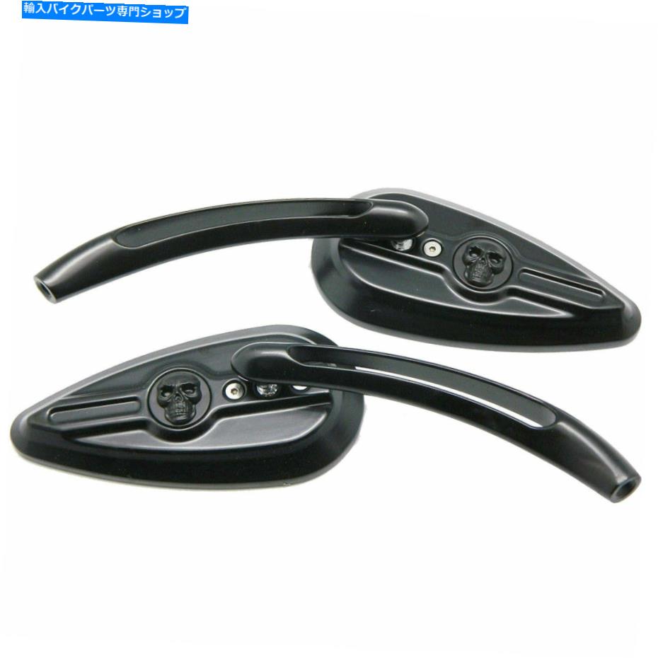 Mirror Yamaha Raider S V Star Virago Vmaxのための黒い3D頭蓋骨の涙の鏡 Black 3D Skull TearDrop Mirrors for Yamaha Raider S V star Virago Vmax【並行輸入品】