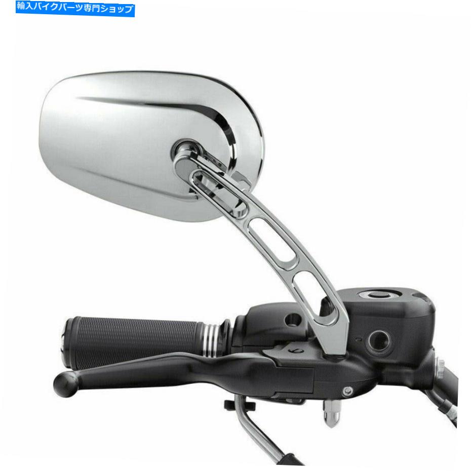 Mirror ハーレーダビッドソンストリートグライドロードキングファットボーイのためのペアクロームリアビューミラー Pair Chrome Rear View Mirrors For Harley Davidson Street Glide Road King Fatboy【並行輸入品】
