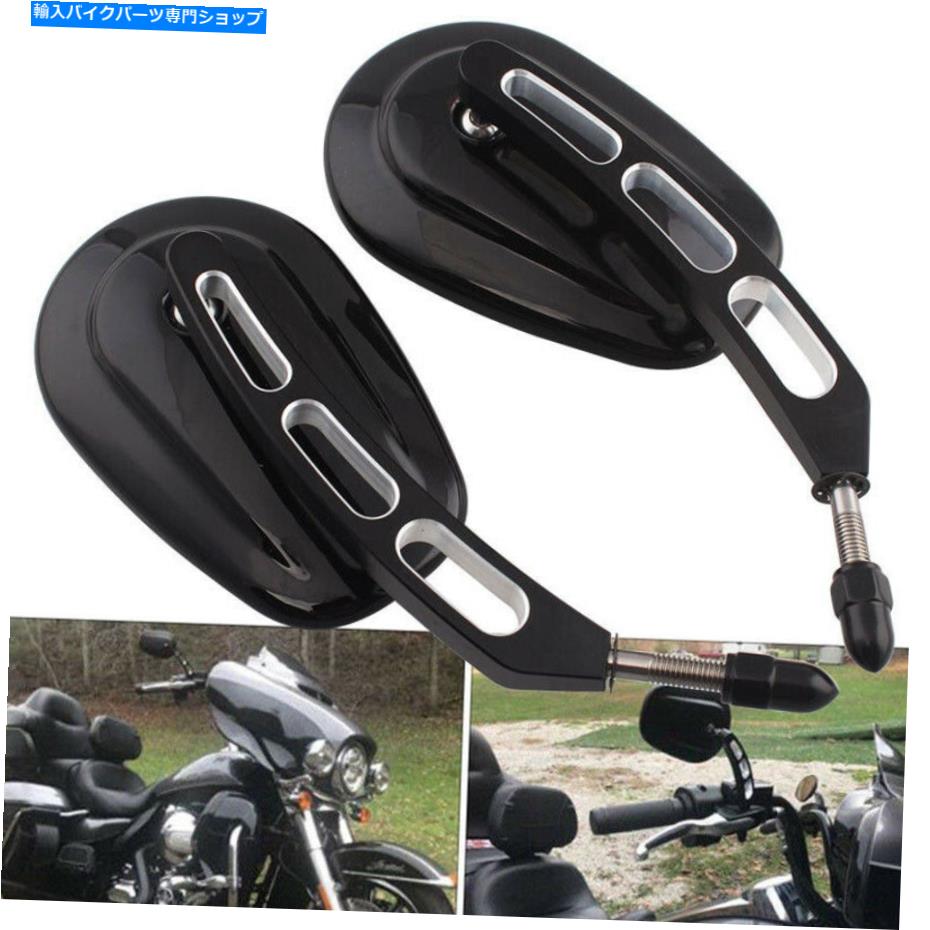 Mirror Harley Sportster XL 883 1200 Heritage Softail Dynaのためのブラックオートバイのミラー Black Motorcycle Mirrors For Harley Sportster XL 883 1200 Heritage Softail Dyna【並行輸入品】