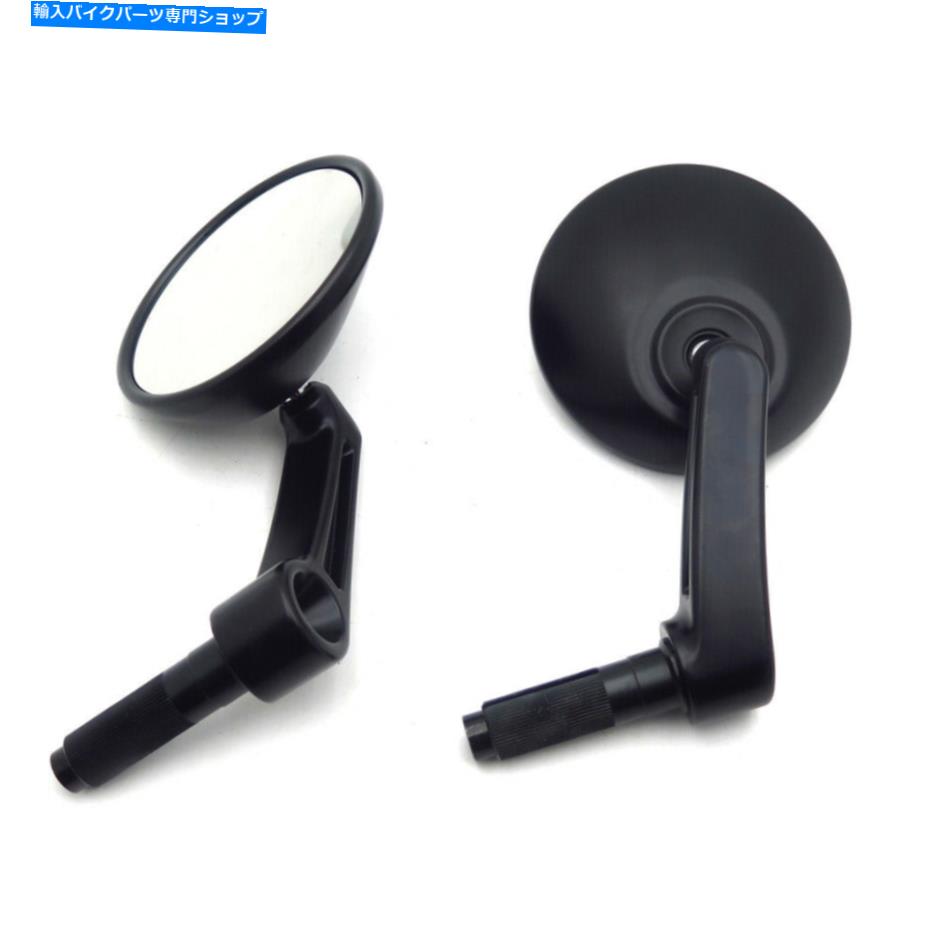 Mirror 1ペアブラックラウンドバーエンドリサイューサイドミラーカフェレーサーのために調整可能 1 Pair Black Round Bar End Rearview Side Mirror Adjustable For Cafe Racer New【並行輸入品】