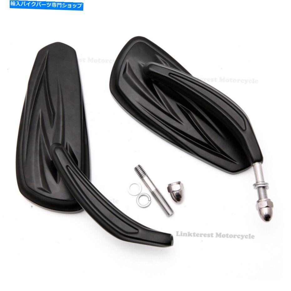 Mirror Harley Cruiser Touring Chopper Bobber Cafe Raceのための黒のバックビューサイドミラー Black Rearview Side Mirrors for Harley Cruiser Touring Chopper Bobber Cafe Racer【並行輸入品】